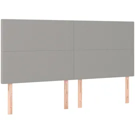 vidaXL Kopfteil Hellgrau 180 x 5 x 118/128 cm Stoff