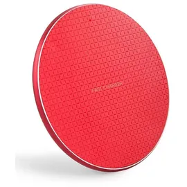 Lobwerk Induktive Ladestation Fast Wireless Charger 10W Induktions Universal Ladegerät Smartphone Rot