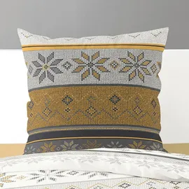 BIERBAUM 3751 Schneeflocken Gold 135 x 200 cm + 80 x 80 cm