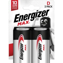 Energizer Max D-LR20 Alkalibatterie 2 Einheiten