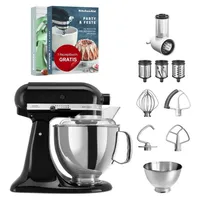 KitchenAid Artisan 5KSM175PS Onyx Schwarz Beginnerset