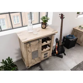 MASSIVMOEBEL24.DE Weinkommode Mango 80x40x82 whitewash lackiert RAILWAY #340