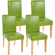 MCW 4er-Set Esszimmerstuhl Stuhl Küchenstuhl Littau Kunstleder, grün, helle Beine