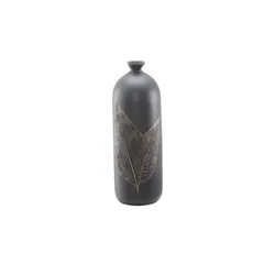 Deko Vase , schwarz , Polyresin (Kunstharz) , Maße (cm): H: 35,5  Ø: 12