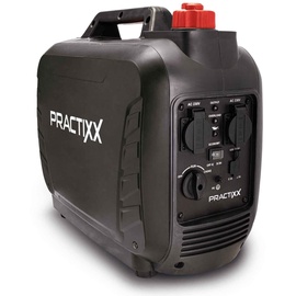 Practixx Inverter | 2000W | 2x 230V Steckdosen / 2x USB Typ A | 64,1dB Lautstärke | 3PS Notstromaggregat für sensibler Elektronik | Stromgenerator