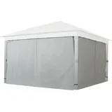 4 Seitenteile Für Gartenpavillon Sunset Premium 4x4 M - Polyester Ca. 180 G/m2 - Mit Reißverschluss - Grau