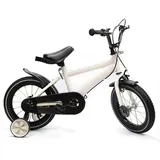 OUKANING Kinder Fahrrad 14 Zoll BMX Fahrrad für Mädchen und Jungen Kinderfahrrad Kinderrad mit Stützräder Weiß