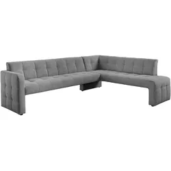Essbank EXXPO - SOFA FASHION "Barista, bequem und elegant, hohe Bodenfreiheit", grau, B:265cm H:83cm T:199cm, Sitzbänke, Eckbank Barista bequem und elegant, hochwertige Detailverarbeitung