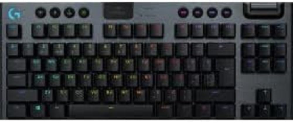 LOGITECH-ACCESSORIES G915 TKL Tenkeyless Lightspeed Wireless RGB Mechanical Gaming Keyboard, Flachschalter,LIGHTSYNC RGB,Erweiterte Bluetooth Unterstützung,Belgisches AZERTY Layout-Schwarz(920-010588)