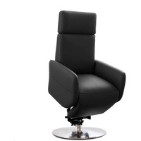 Cavadore TV-Sessel Cobra / Fernsehsessel mit 2 E-Motoren, Akku und Aufstehhilfe / Relaxfunktion, Liegefunktion / Ergonomie L / 71 x 112 x 82 / Echtleder Schwarz