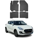 Omac Gummi Fußmatten kompatibel mit Suzuki Swift 2017-2024 Automatten Gummi Schwarz 4tlg