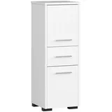abamihome - Stehender Badezimmerschrank Akord Fin Weiß 30 Cm 2 Türen Schublade 3 Ebenen B30 X H85 X T30 Cm