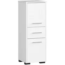 abamihome - Stehender Badezimmerschrank Akord Fin Weiß 30 Cm 2 Türen Schublade 3 Ebenen B30 X H85 X T30 Cm