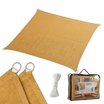 Relaxdays Sonnensegel, HDPE Beige,