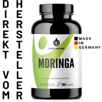 Moringa Kapseln, 180 Stück, vegan mit Moringa Oleifera Blattpluver, hochdosiert