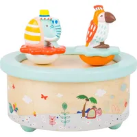 Small Foot Company Small foot 11108 - Spieluhr Papagei und Elefant, Melodie: Wonderful World, Holz, Durchmesser: 12cm