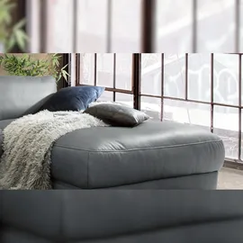 KAWOLA Ecksofa Lola Leder Recamiere rechts grau