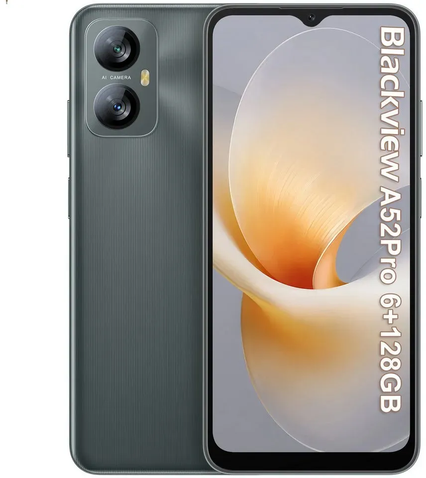 blackview A52Pro(6+128) Smartphone (6.5 Zoll, 128 GB Speicherplatz, 13 MP Kamera, Fingerabdruck, Dual SIM 4G, Android 13) schwarz
