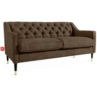 konsimo® 2-Sitzer-Sofa, Dunkelbraun, Holzwerkstoff, 170x78x80 cm, Wohnzimmer, Sofas & Couches, Sofas, 2-Sitzer Sofas