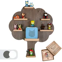 MR TEDDY BEAR Kinderregal Baum | Holzregal für die Toniebox und Tonies | Tonie-Regal hergestellt in der EU | Wandregal zum Spielen und Sammeln | Für Mädchen und Jungen | Dunkle Eiche