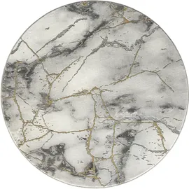 OTTO home Teppich OTTO HOME "Juliet" Gr. 9, gold, H:12mm Ø:160cm, Kunstfaser, Teppiche, Teppich, modernes Marmor-Design, Kurzflor, pflegeleicht, weich