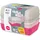 Emsa Variabolo Brotdosen-Set 4-tlg., für unterwegs, platzsparend, verschieden färbige Halbschalen, mehrere Farbkombinationen möglich, spülmaschinenfest, Grau/Pink, N1111000