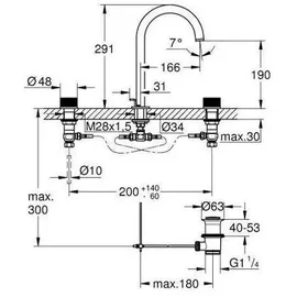 Grohe Atrio Private Collection 3-Loch-Waschtischbatterie Hard Graphite