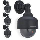 Relaxdays 4 x Kamera Dummy, Dome-Form schwarz