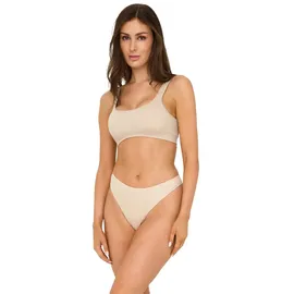 Only ONLVICKY RIB S-LESS THONG 3 St. Beige L