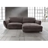 BeType "Be Type Be Chilled, L-Form", in 2 Breiten mit stylischer und offener Nahtführung braun, 260 cm x 85 cm x 180 cm