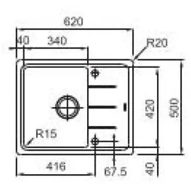 Franke Basis BFG 611-62 Black Matt - 114.0657.810 Granitspüle - Schwarz