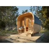 Fasssauna Sauna Gartensauna Außensauna Saunafass Holz Fichte inkl. 2 Liegen
