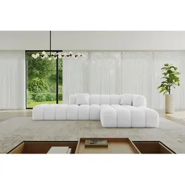 altdecor Ecksofa, Ottomane rechts, OLEA-L2 - 289x176x71 cm Weiß