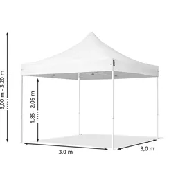 TOOLPORT Faltpavillon Economy 3 x 3 m inkl. 4 Seitenteile weiß 578751