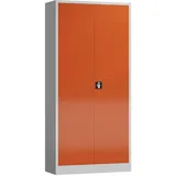 ClassiX Stahlschrank X-530354 feuerrot, lichtgrau 92,0 x 50,0 x 194,5 cm, aufgebaut