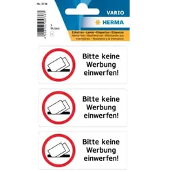 HERMA Hinweisetiketten Text Keine Werbung wetterfest 3 Stück