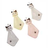 MIEDEON Schnelltrocknend Handtücher für Kinder 4 Stück Kinderhandtuch Katzenmotiv Handtücher Niedlich Waschlappen Saugfähige Reinigungstücher (Grau,30X30CM)