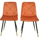 Hofmann Living And More Polsterstuhl, (Set), 2 St., Samtoptik-Polyester, orange