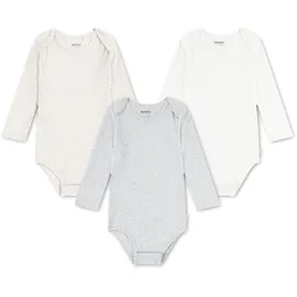 huggies babywear Langarmbody HUGGIES BABYWEAR "HUGB 3PK BODYSUIT", Jungen, Gr. 3 (68), N-Gr, huggies oatmeal htr, Feinripp, Obermaterial: 100% Baumwolle, unifarben, normal lang, Rundhals, abgerundeter Saum, Bodys, 3er-Pack, in Ripp-Optik