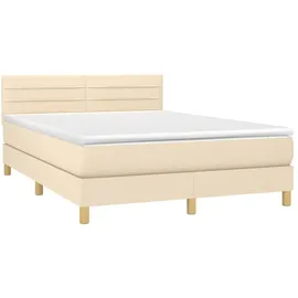 vidaXL Boxspringbett 140 x 200 cm Weiß