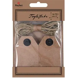 Rayher Geschenkanhänger braun Tags and Jute 20 St.