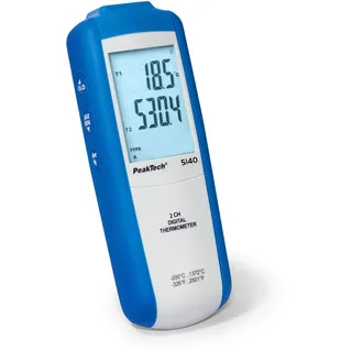 Peaktech 5135, Digital Thermometer mit Fühler, -200.+1372°C, 1 Kanal, Handthermometer, Laborthermometer mit Thermoelement