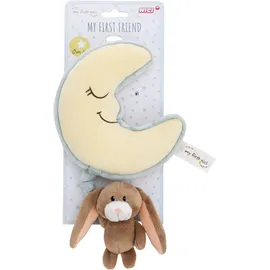 NICI 62986 - Spieluhr Mond mit Hase Lopino (Melodie: Schuberts Wiegenlied), 29 cm, My First Friend
