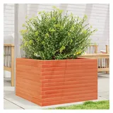 vidaXL Pflanzkübel Wachsbraun 70x70x45,5 cm Massivholz Kiefer