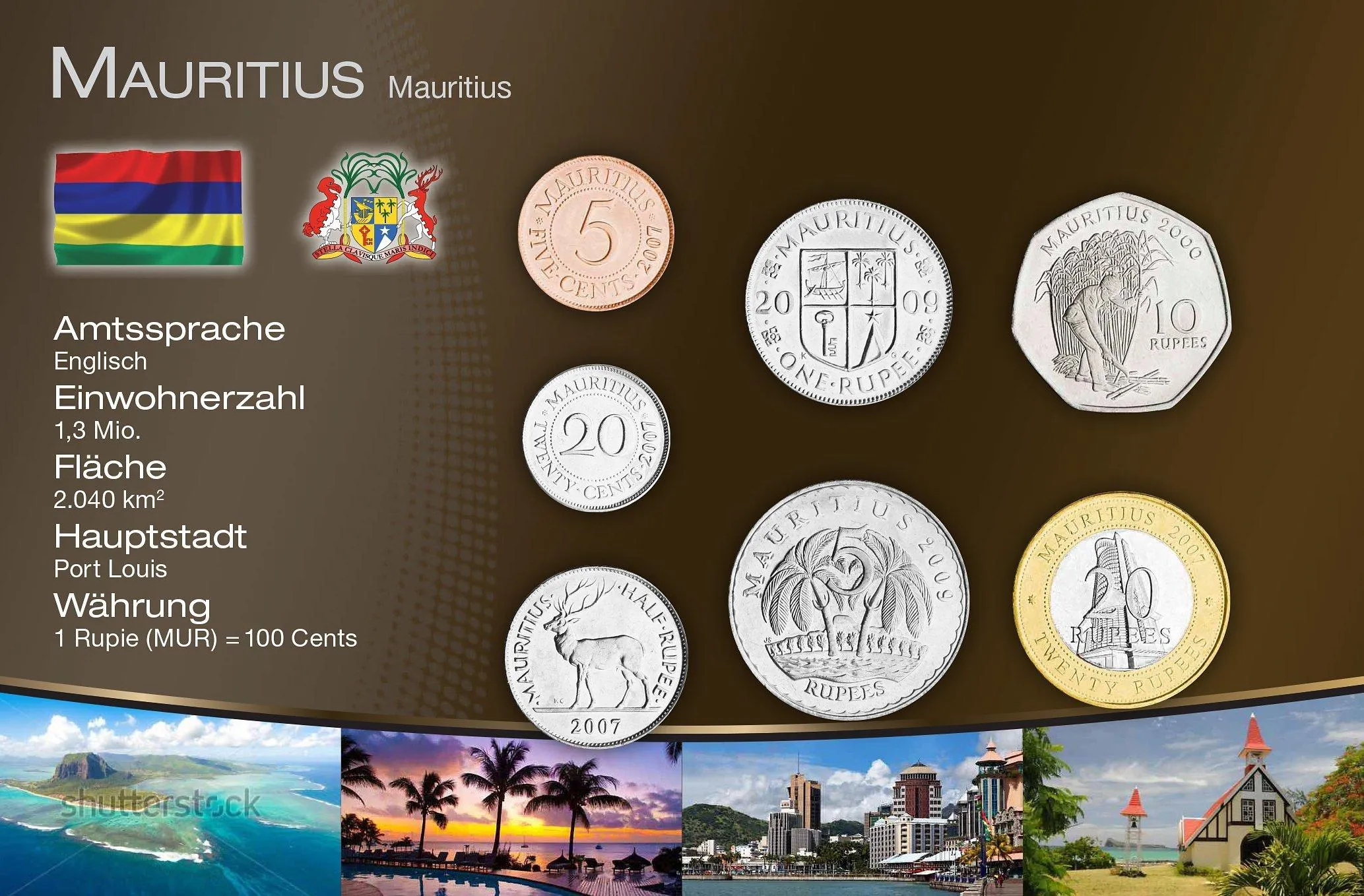 Kursmünzensatze Mauritius