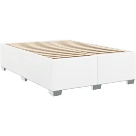 vidaXL Boxspringbett mit Matratze Weiß 140x200 cm Kunstleder