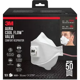3M Aura Maske für Dämmstoffe und Hartholz 9332+