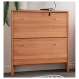 Lomadox Schuhschrank Buche massiv, 2 Klappen CUENCA-137
