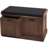 Mendler Sitzbank HWC-J49, Polsterbank Garderobenbank, Kissen Aufbewahrungsboxen Staufach 47x75x40cm