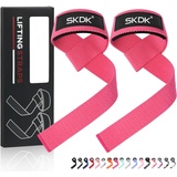 SKDK Zughilfen Krafttraining Frauen Bodybuilding,Lifting Straps Gym Deadlift, KreuzhebebÄnder Mit Neopren Gepolstertes Handgelenk, Rutschfestes Silikon, für Gewichtheben, Bodybuilding